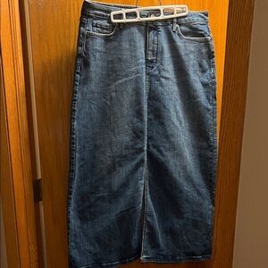 NYDJ Blue Denim Maxi Skirt